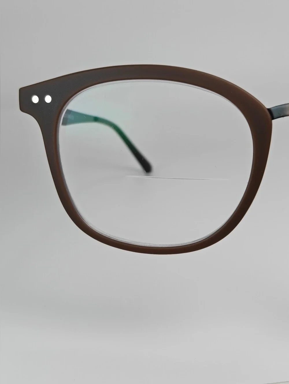Lyric. Mocha Bronze Round Eyeglass Frames.